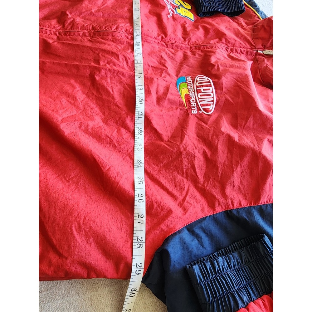 VTG Chase Authentics Jeff Gordon DuPont NASCAR Flame Jacket 2XL streetwear Y2K - Picture 4 of 12